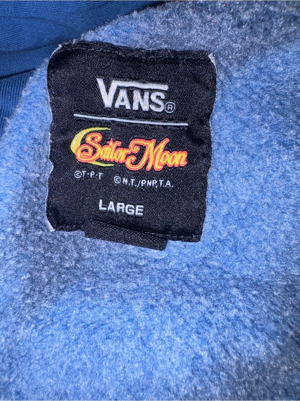 🔥Vans x Sailor Moon Blue Tie-Dye Hoodie | Women’s M | Anime Graphic Pullover - Picture 5 of 5